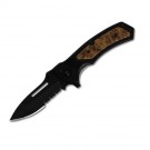 Velocity, Black Aluminum and Maple Burl Handle, ComboEdge